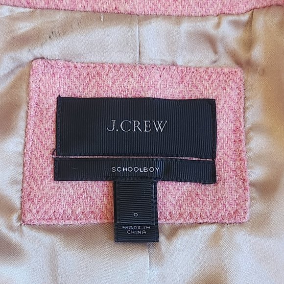 100% wool pink herringbone Schoolboy blazer - Picture 2 of 16